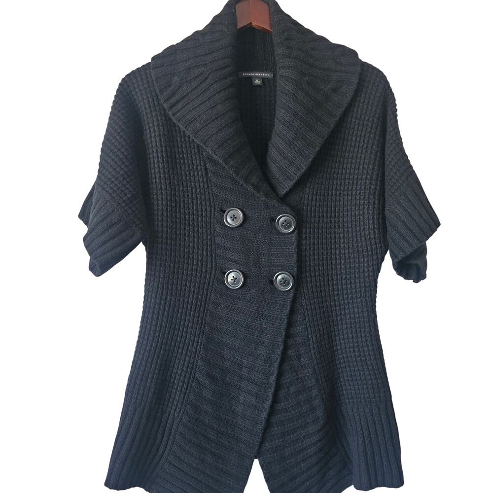 Banana Republic Short Sleeve Knit Cape Sweater Size M - Picture 8 of 8